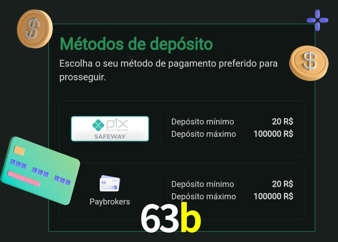 O cassino 63b oferece uma grande variedade de métodos de pagamento
